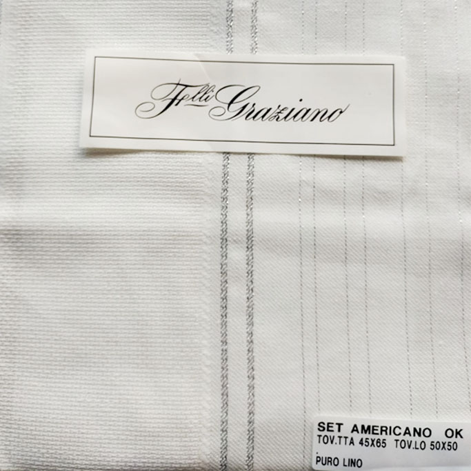 Gomitolorosa Set Americano con Posate x2 tovagliette lino