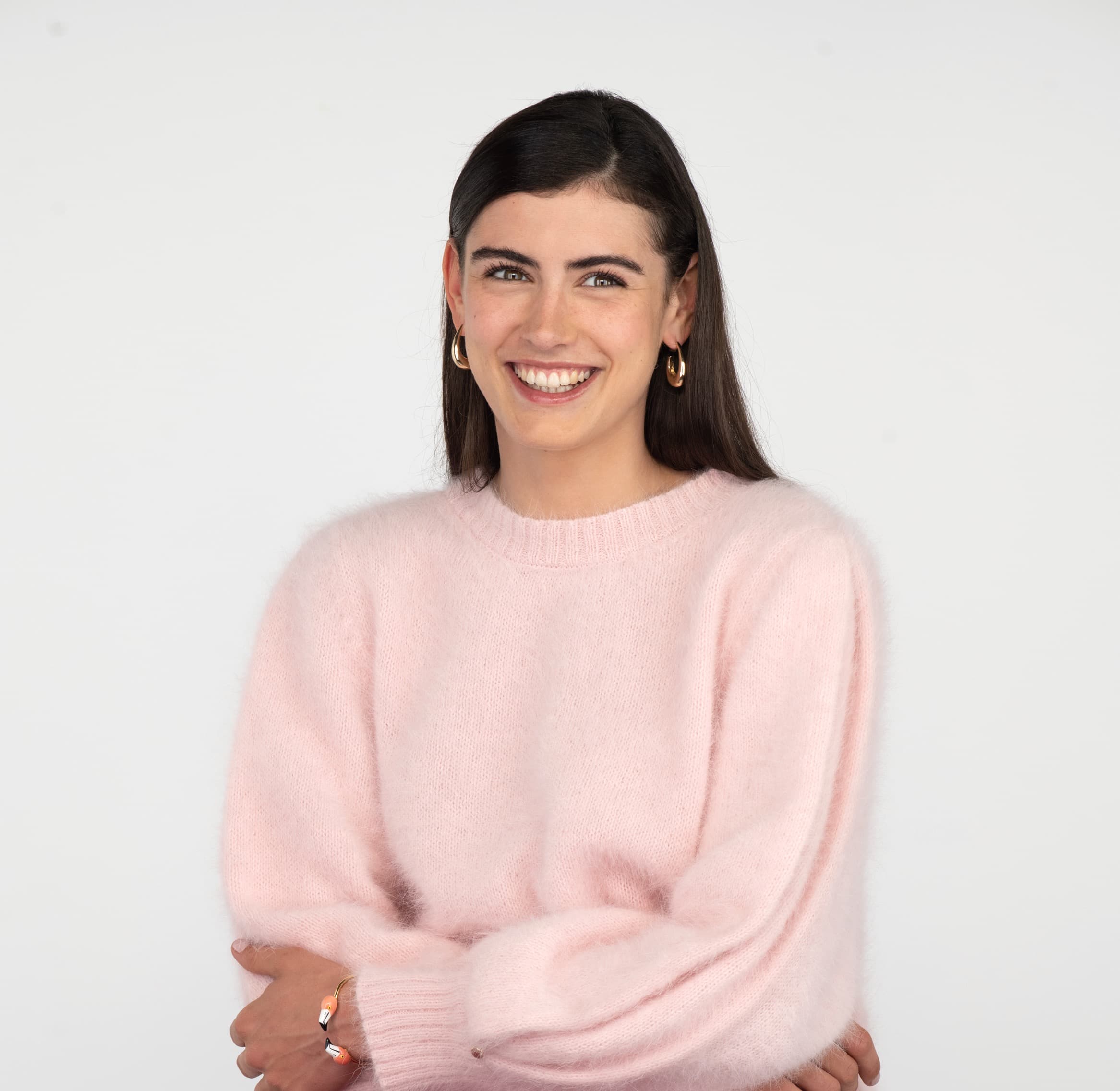 Anny Blatt Alix maglione angora rosa cipria merino