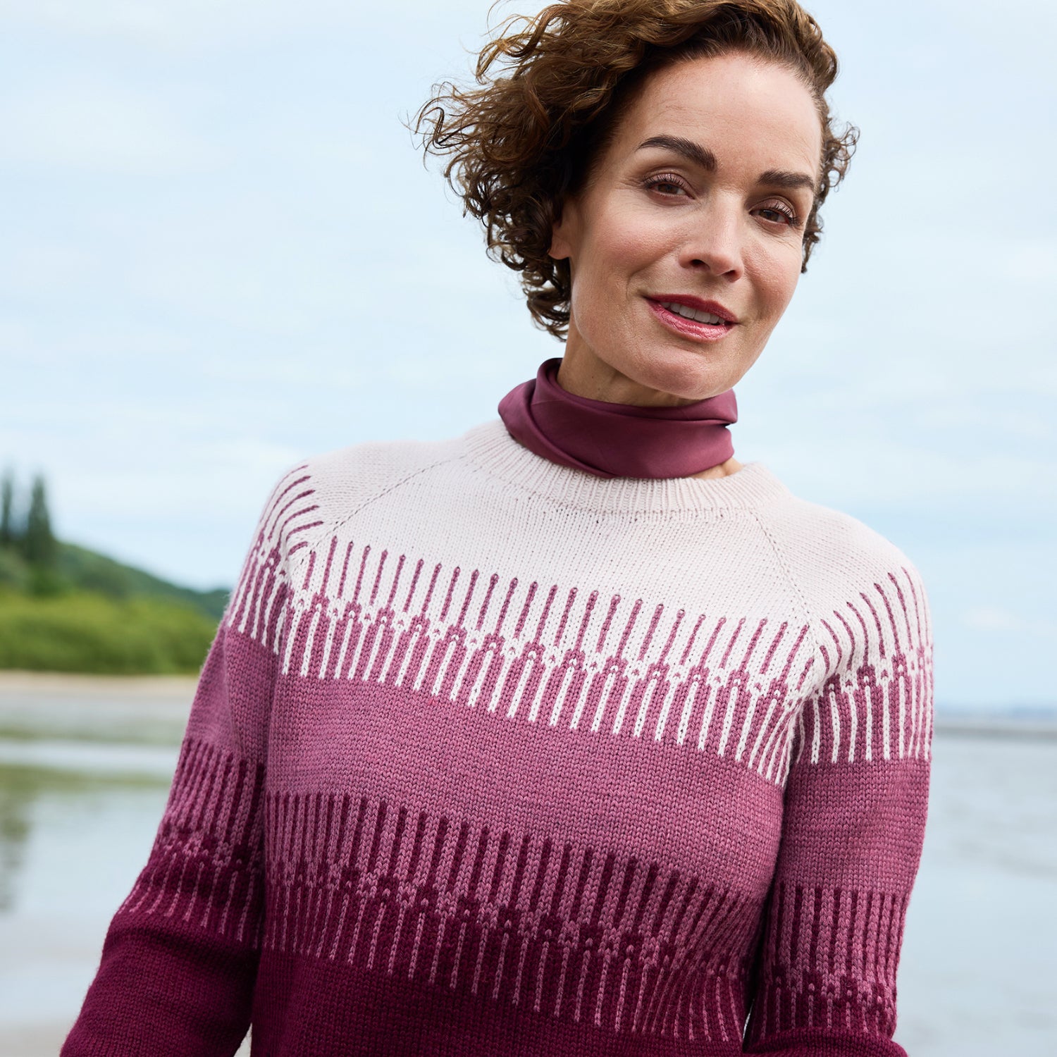 Rosy Green Wool Heather Drift modello maglione ai ferri download