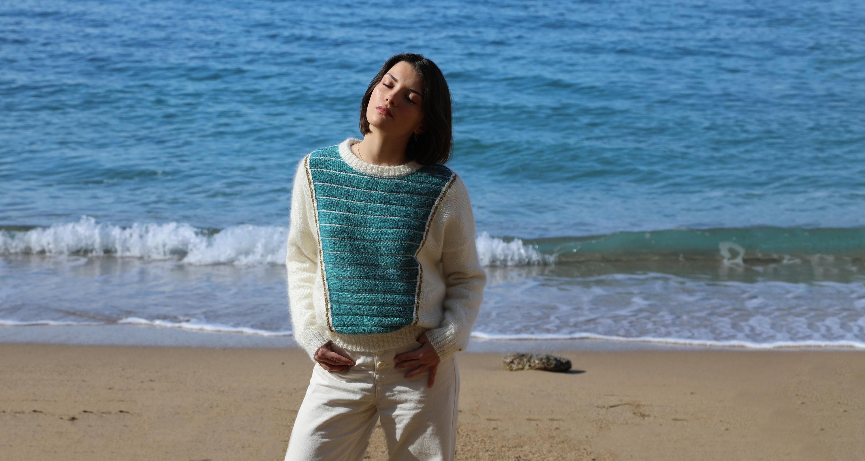 Annyblatt Petra pullover seta Tahiti maniche lunghe