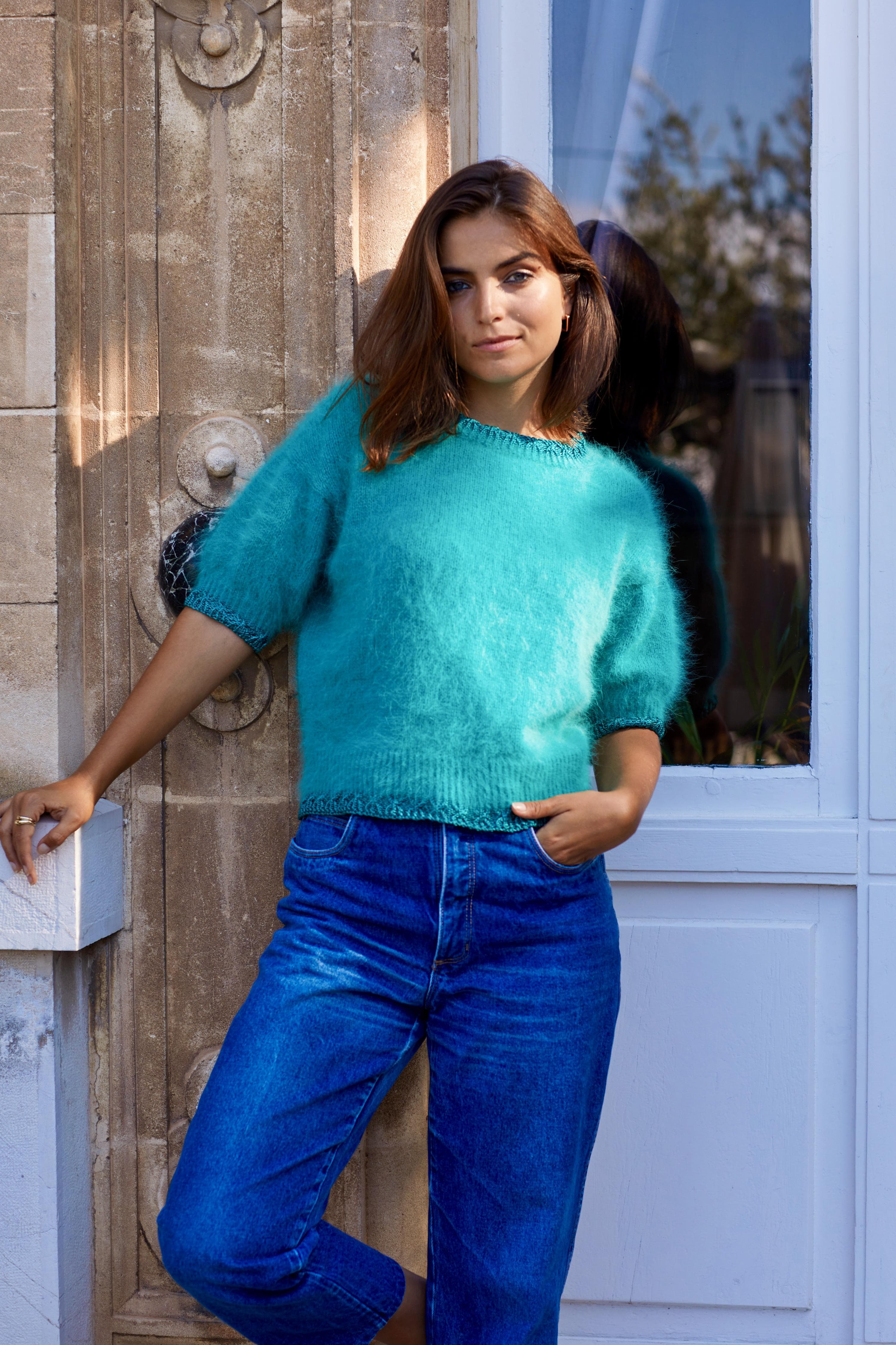 Anny Blatt Veronika kit maglia pull angora menta