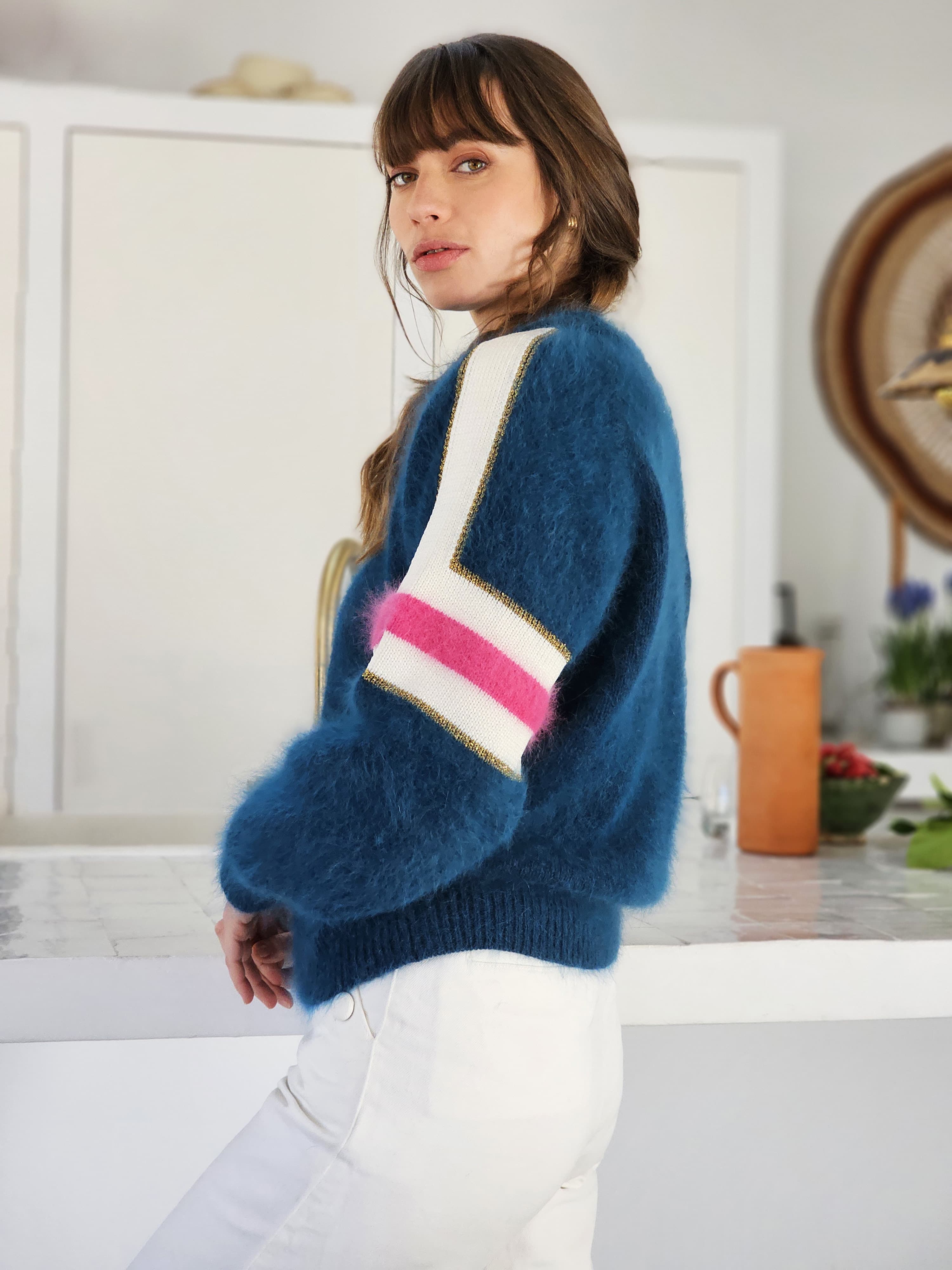 Annyblatt Ninon maglione angora pacifico