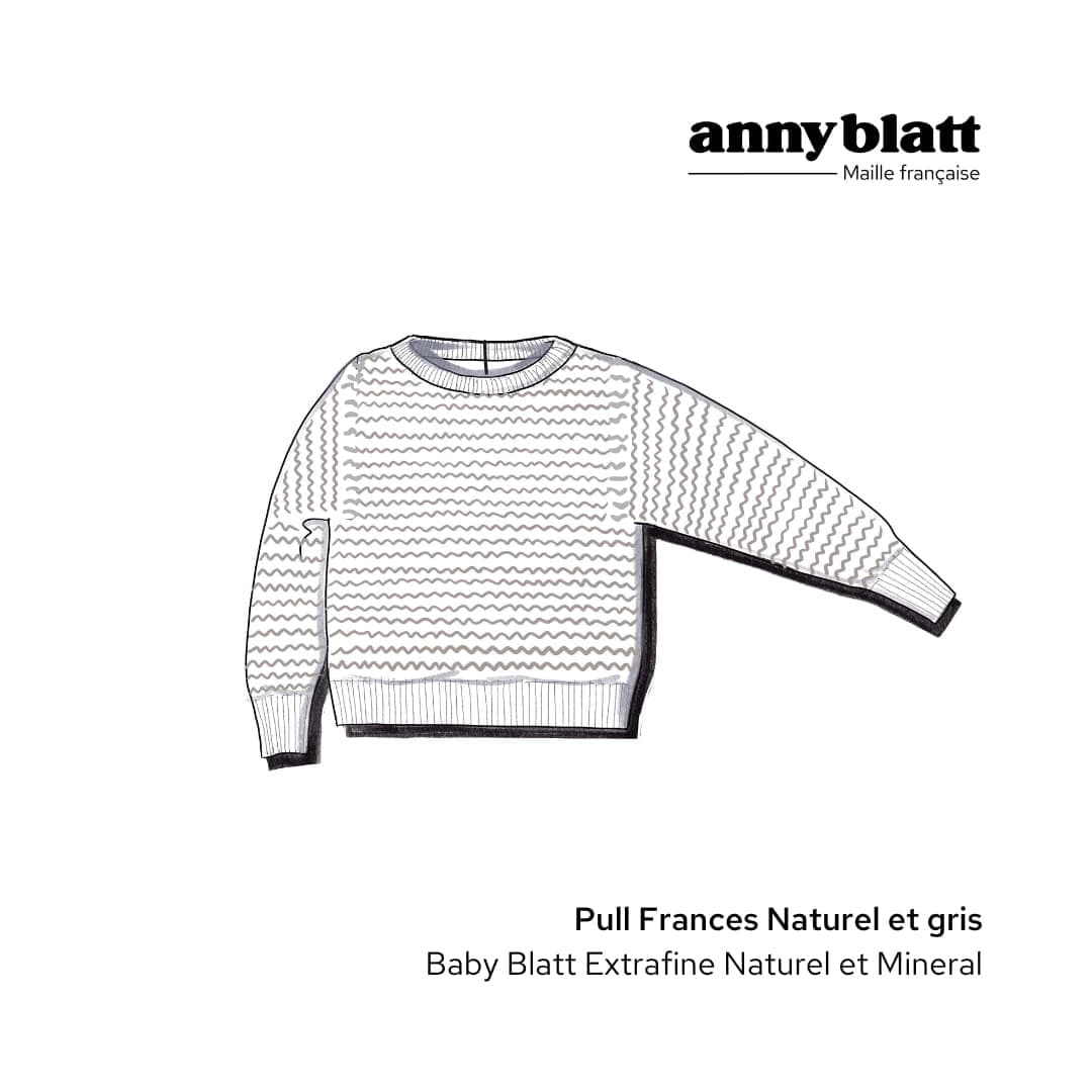 Annyblatt Frances maglione schema maglia taglia 1 naturale merino