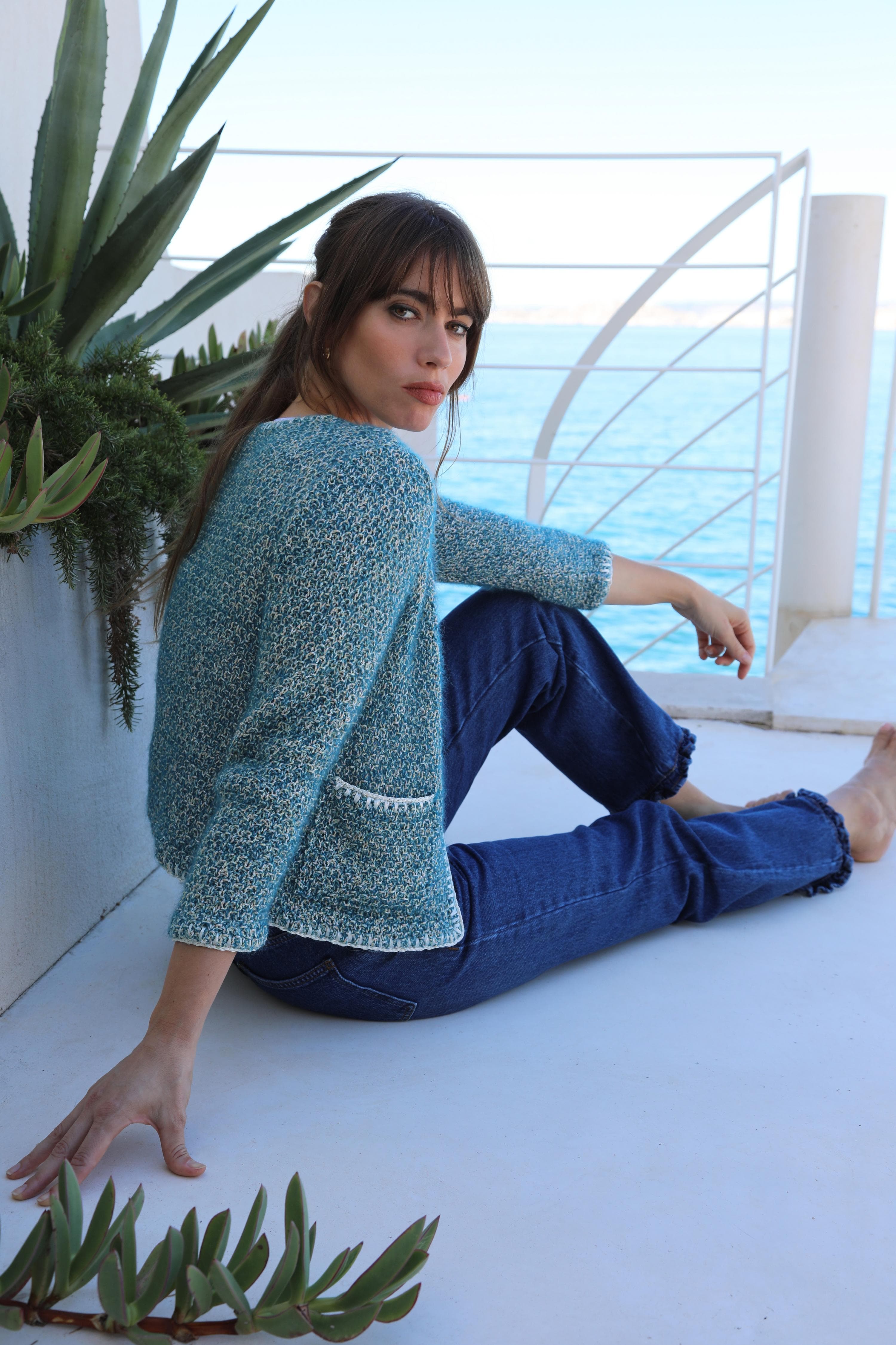 Anny Blatt Marianne kit maglia taglia S pacifico mohair
