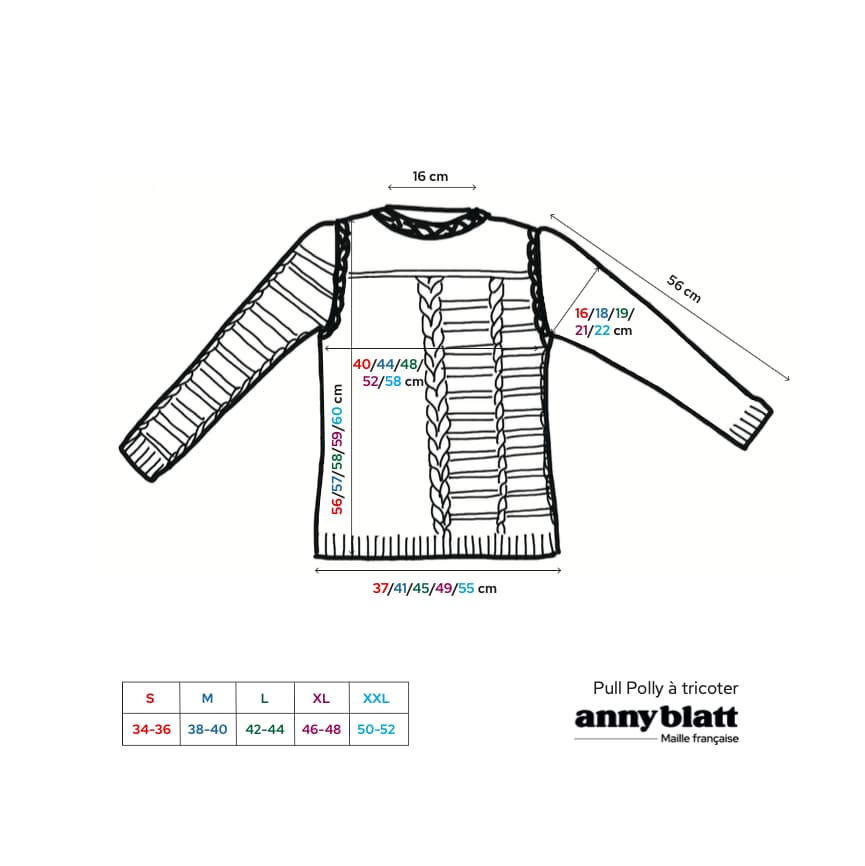 Anny Blatt Polly kit maglia pull donna in merino