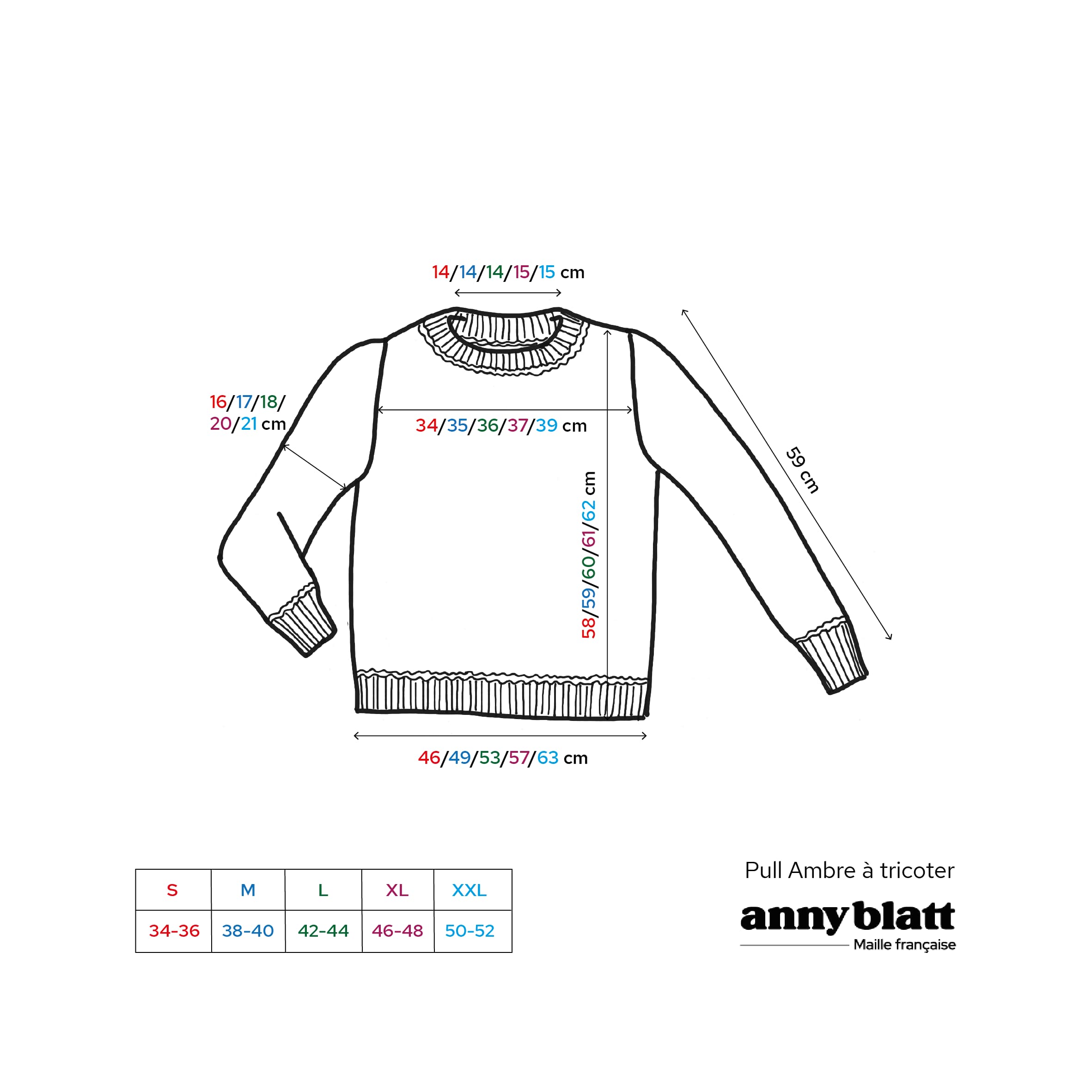 Anny Blatt Ambre maglione kit maglia mohair taglia S