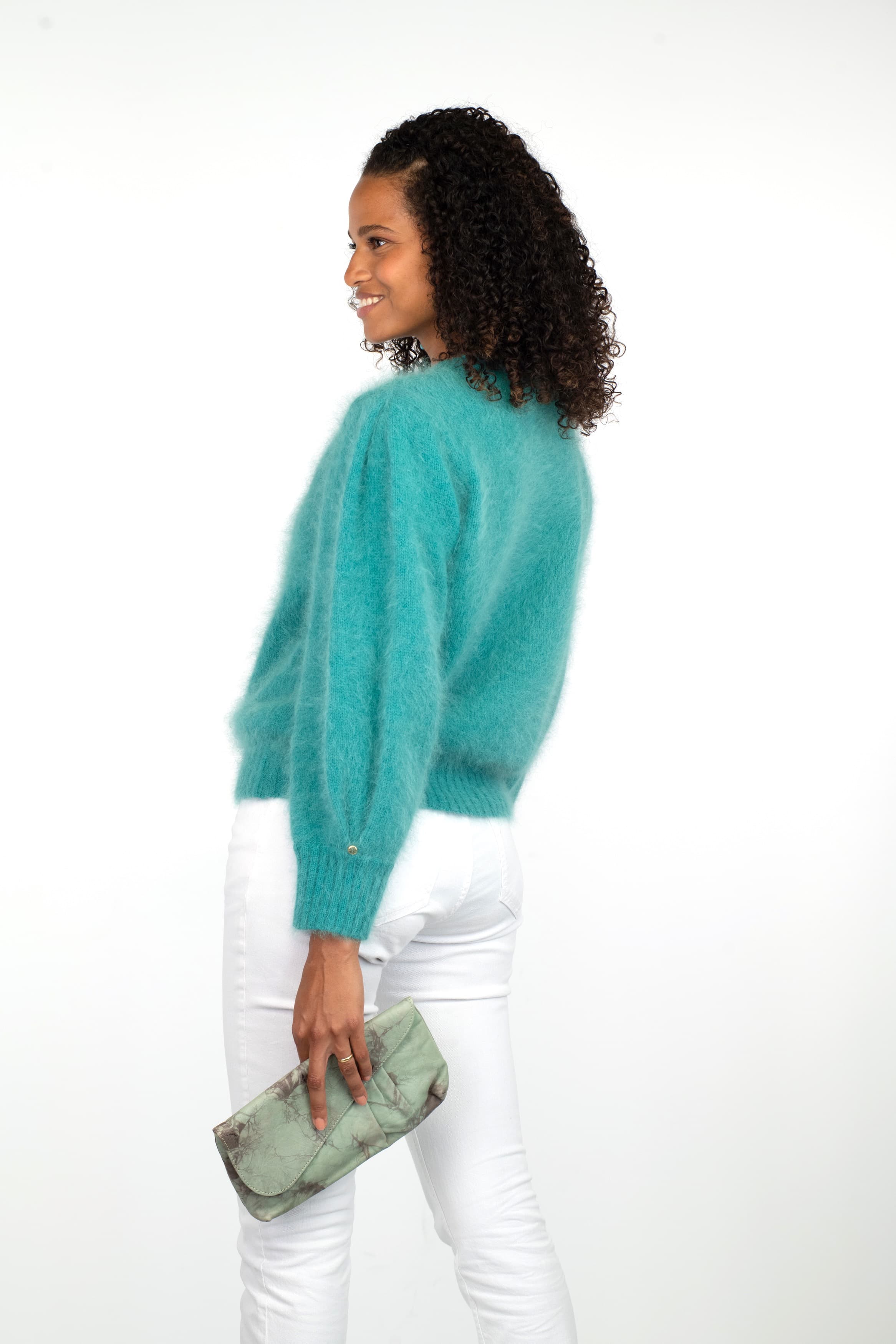 Anny Blatt Alix maglione angora menta