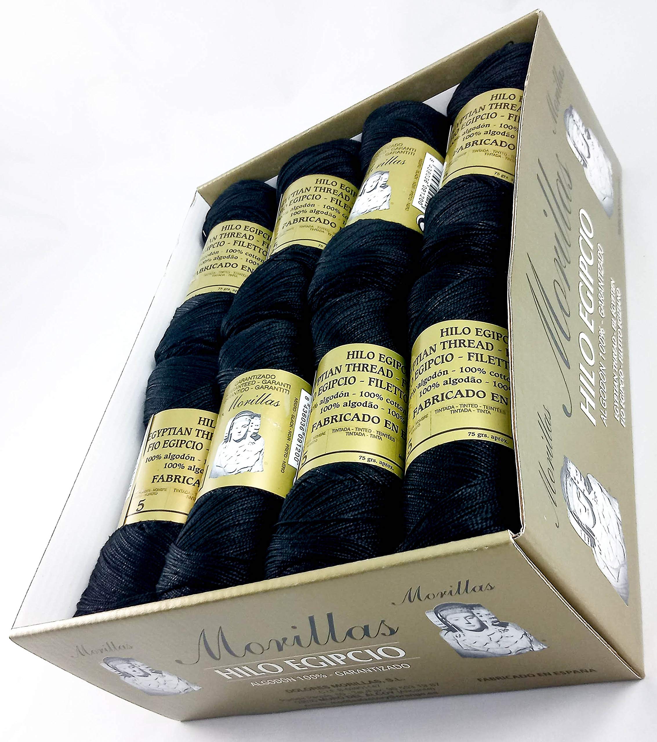 Morillas Zepelines Ne 5/2 cotone perlato nero 16pz