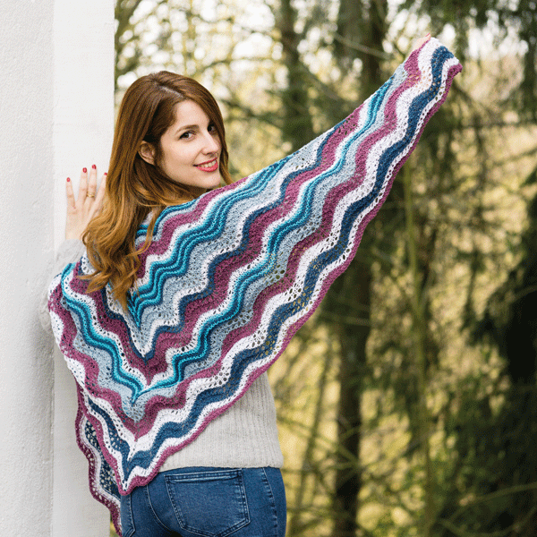 Pascuali Seewelle Shawl schema scialle cotone lino