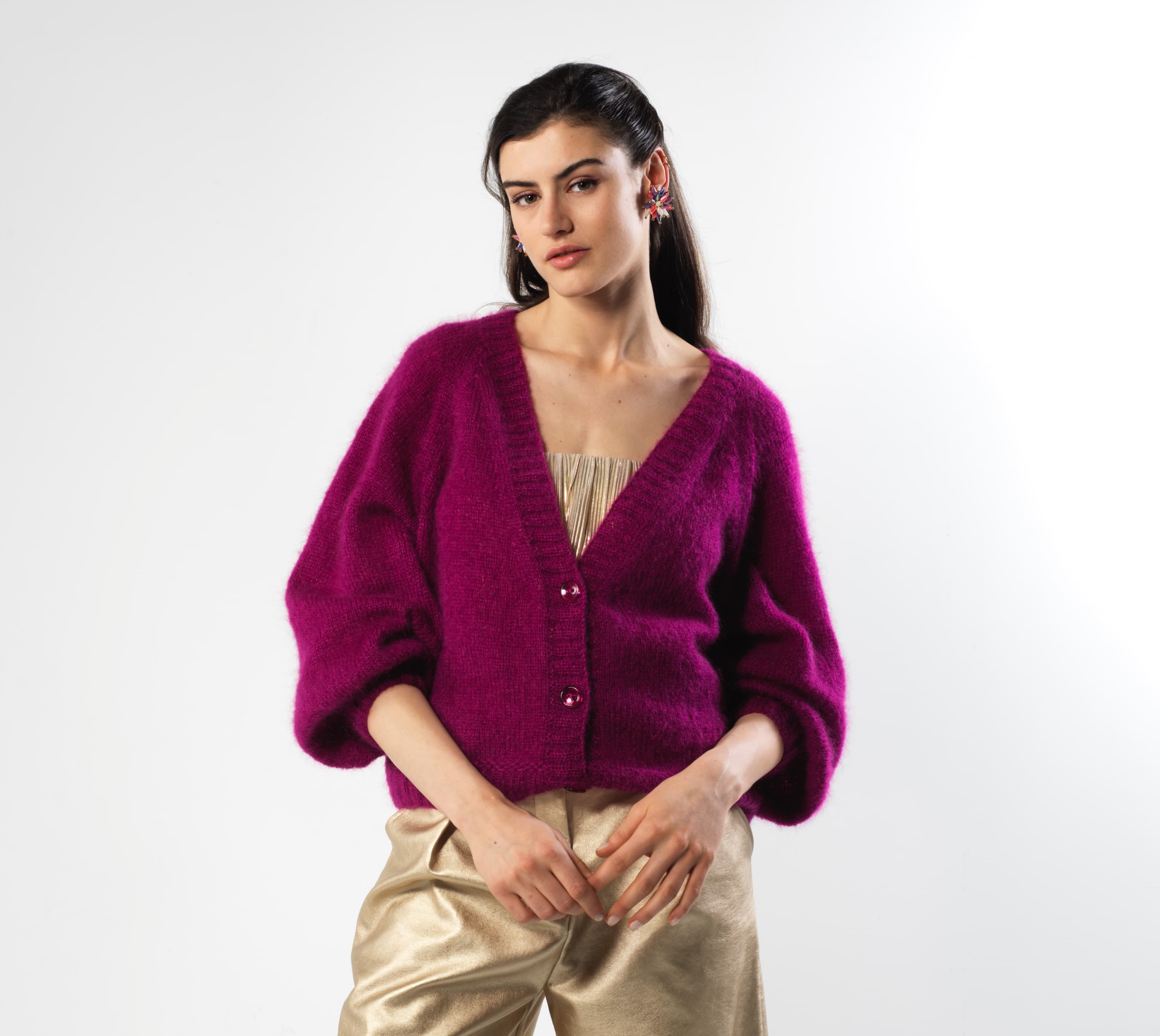 Annyblatt April gilet kit maglia taglia S mohair seta