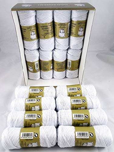 Morillas Zepelines Ne 5/2 filato cotone bianco punto blu 16 pezzi