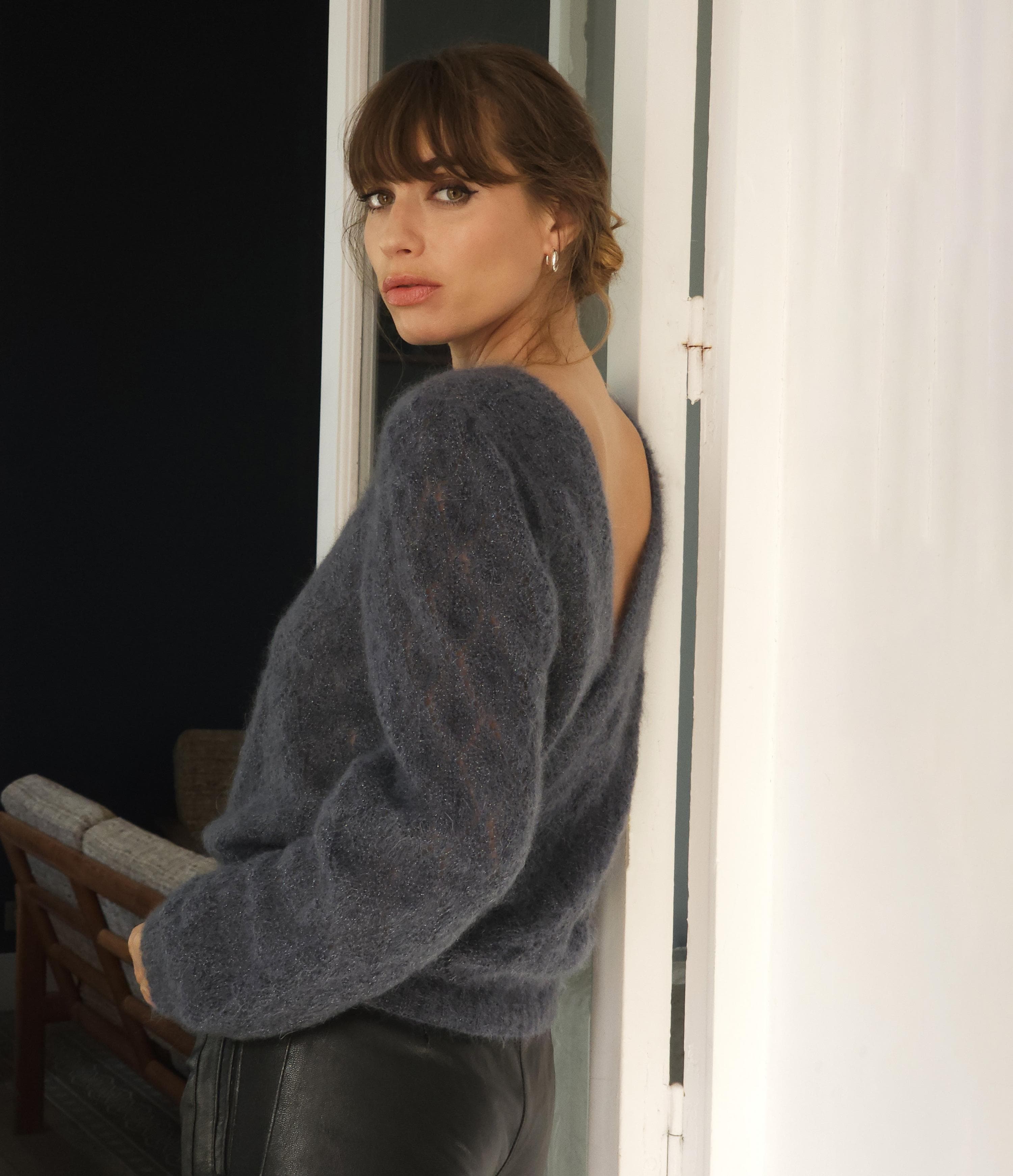 Anny Blatt Abigail cardigan incrociato kit mohair seta
