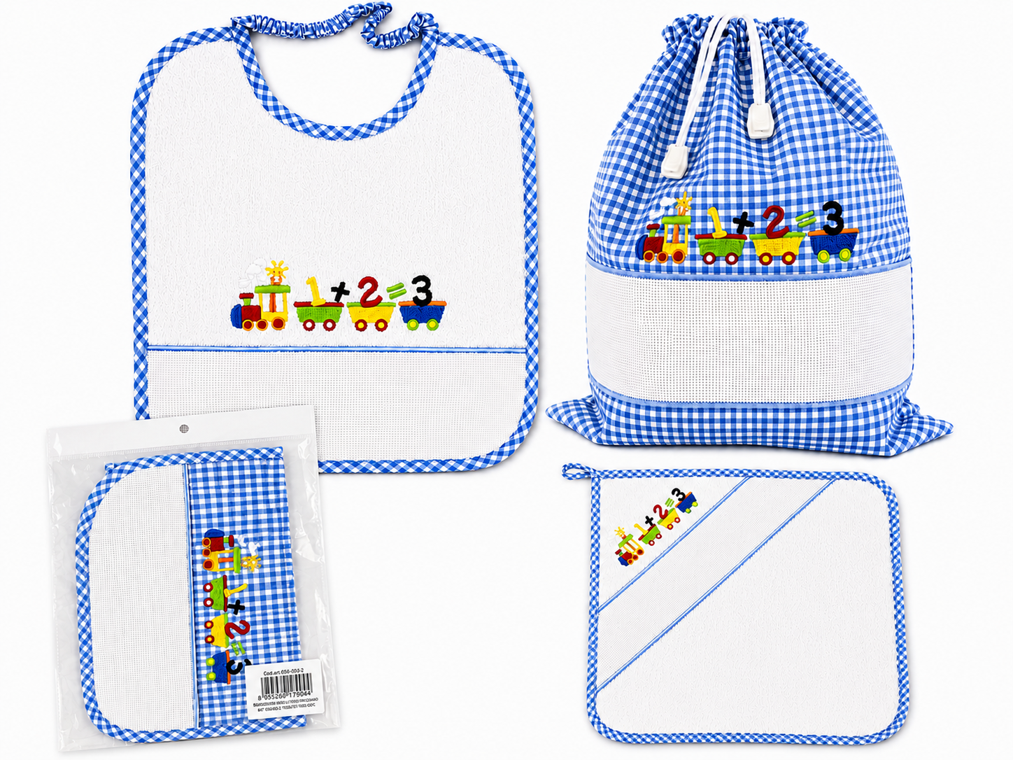 Il Filo di Arianna Set Scuola ricamo rosa 4 pezzi cotone