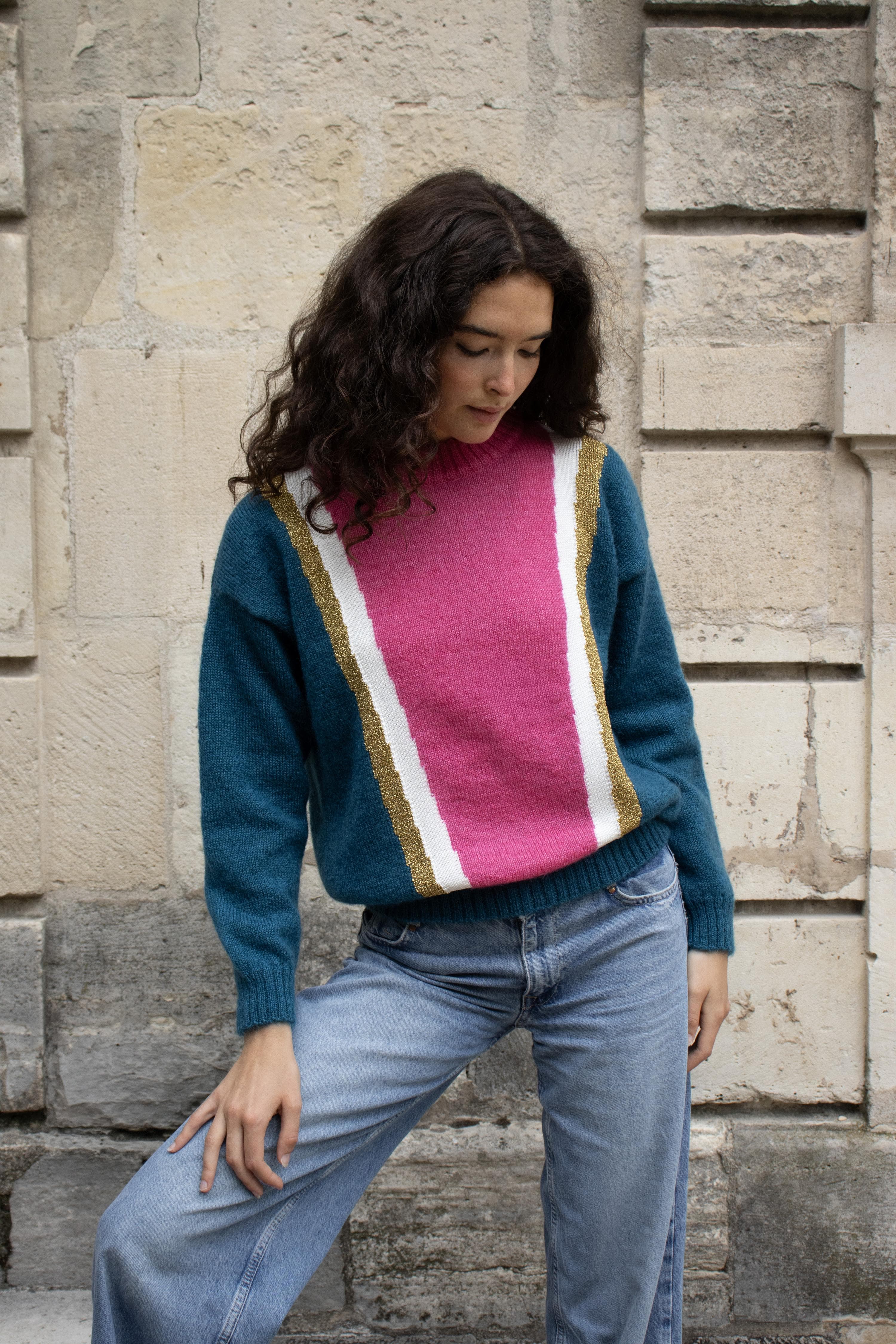 Anny Blatt Serena kit maglia pullover mohair bicolore