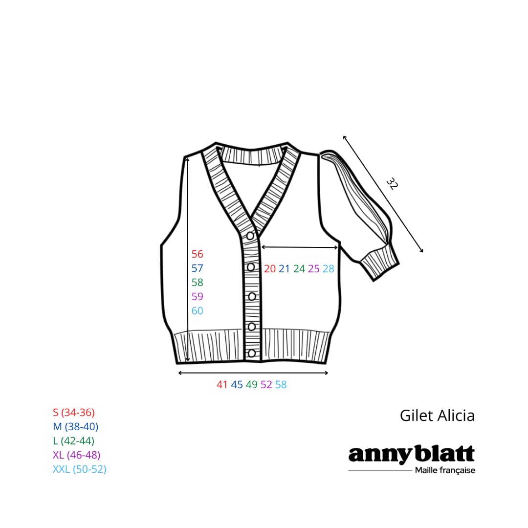 Anny Blatt Alicia gilet da lavorare tahiti S