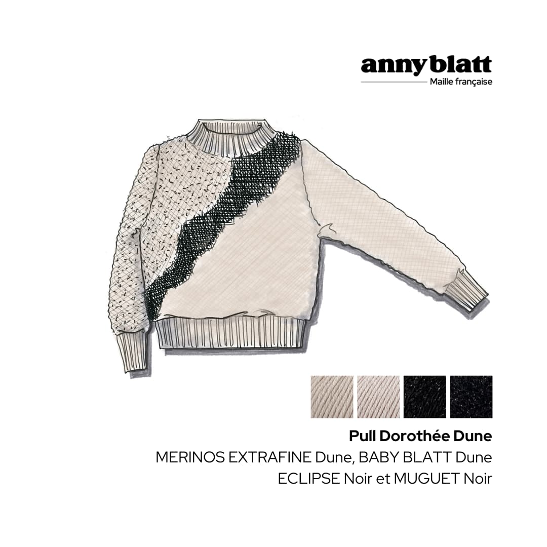 Annyblatt Baby Blatt Dorothée pull kit maglia merino dune