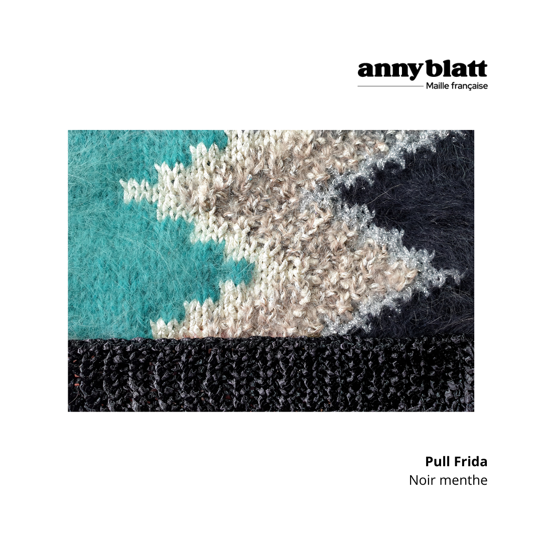 Annyblatt Frida kit maglione jacquard angora nero rosso