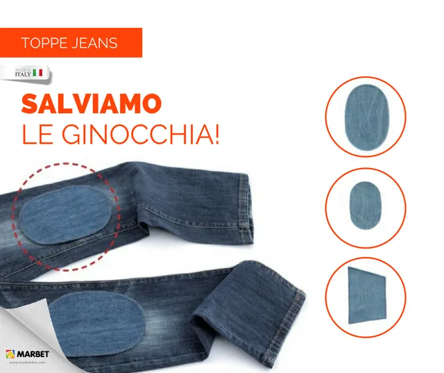 Il Filo di Arianna toppe jeans termoadesive bianco piccola 2 pezzi