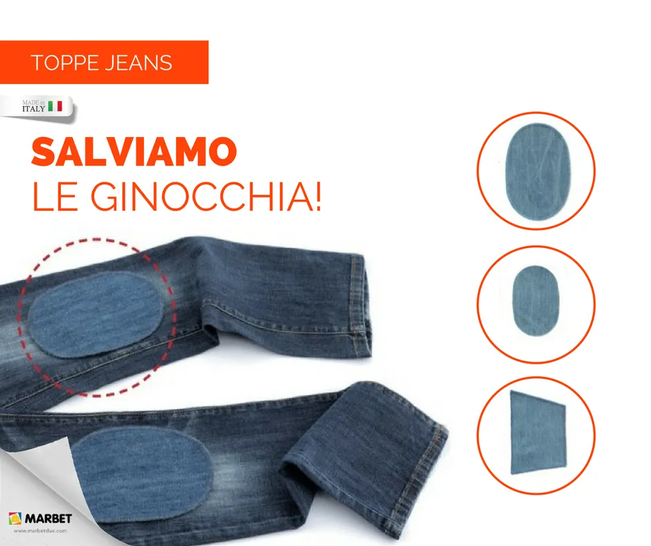 Il Filo di Arianna toppe jeans termoadesive bianco piccola 2 pezzi