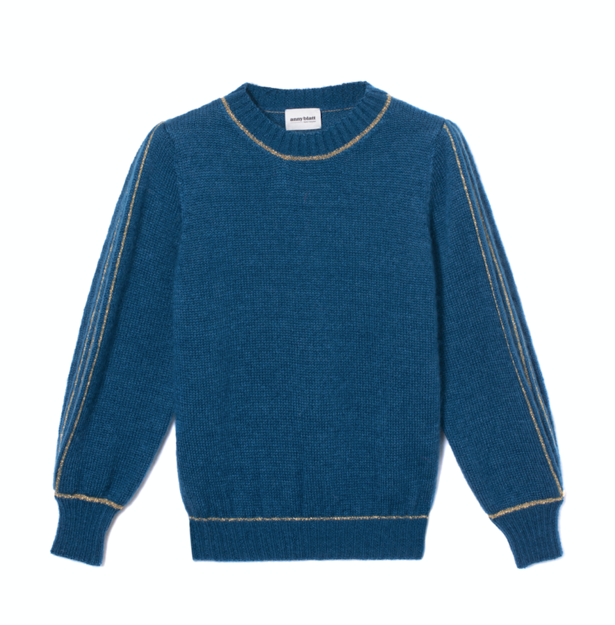 Annyblatt Alix maglione donna Pacifico mohair e oro