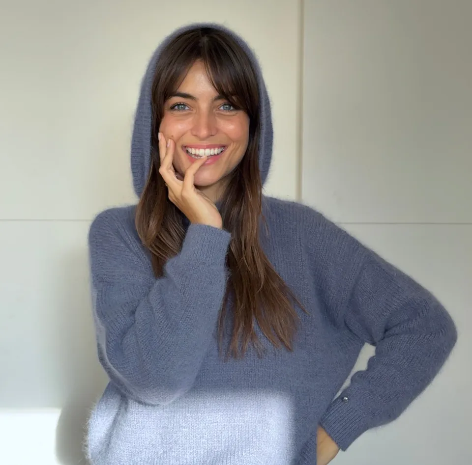 Anny Blatt Pipa felpa cappuccio angora grigio
