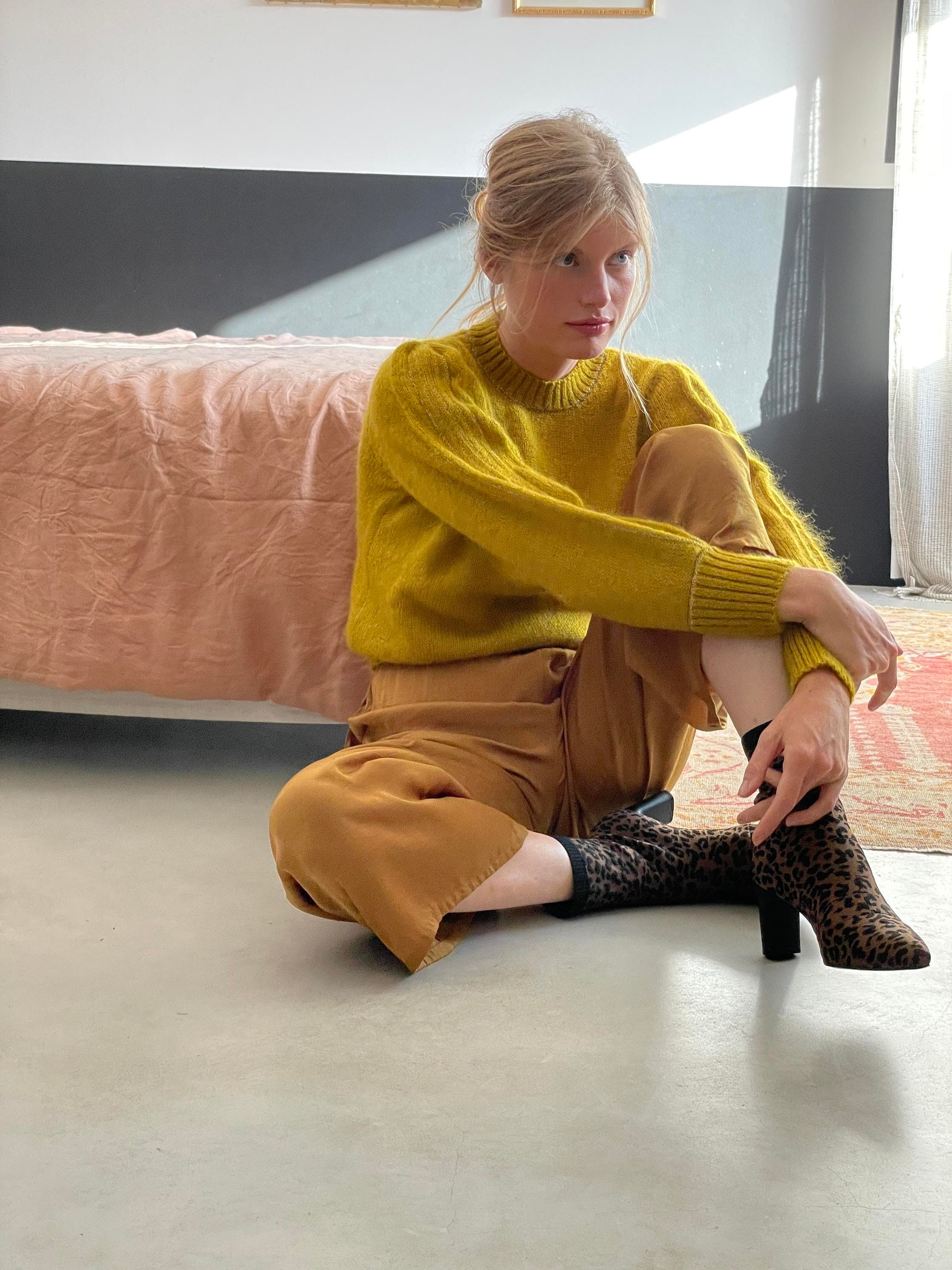 Anny Blatt Alix maglione mohair seta con filo oro