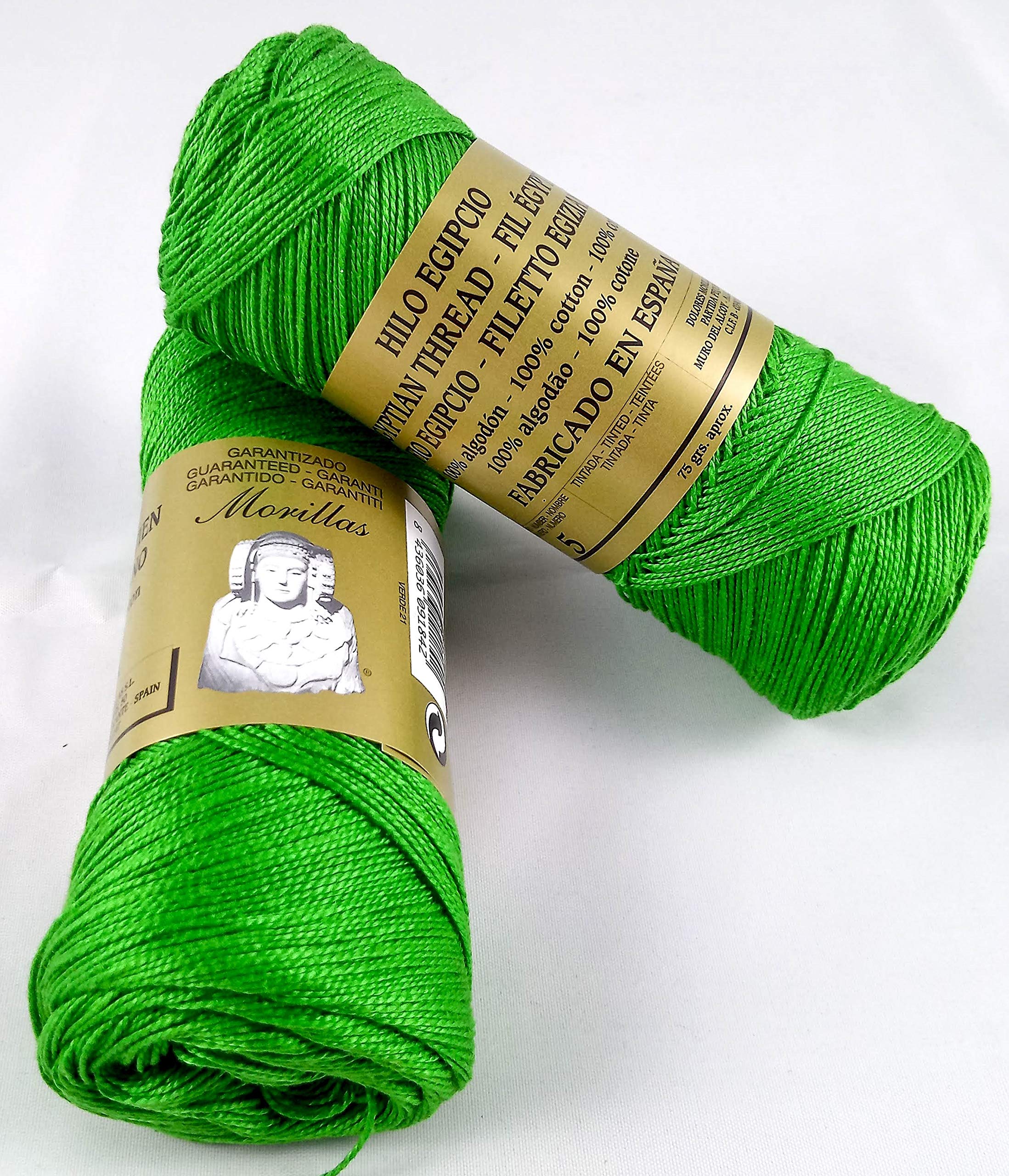 Morillas Zepelines Ne 5/2 cotone perlato verde 21 x2 tinta unita