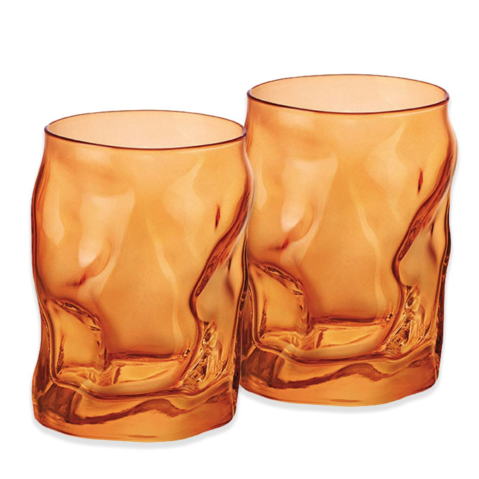 Gomitolorosa Set 6 Bicchieri Vetro Arancio
