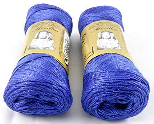 Morillas Zepelines Ne 8/2 cotone perlato blu 10 x2 tinta unita