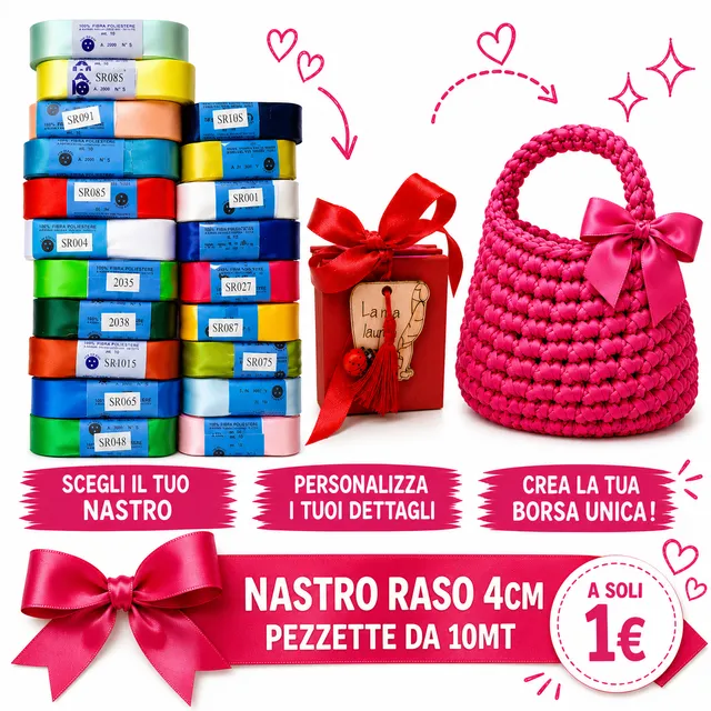 Tre Sfere Nastro raso 4 cm pezza 10 m avorio SR01