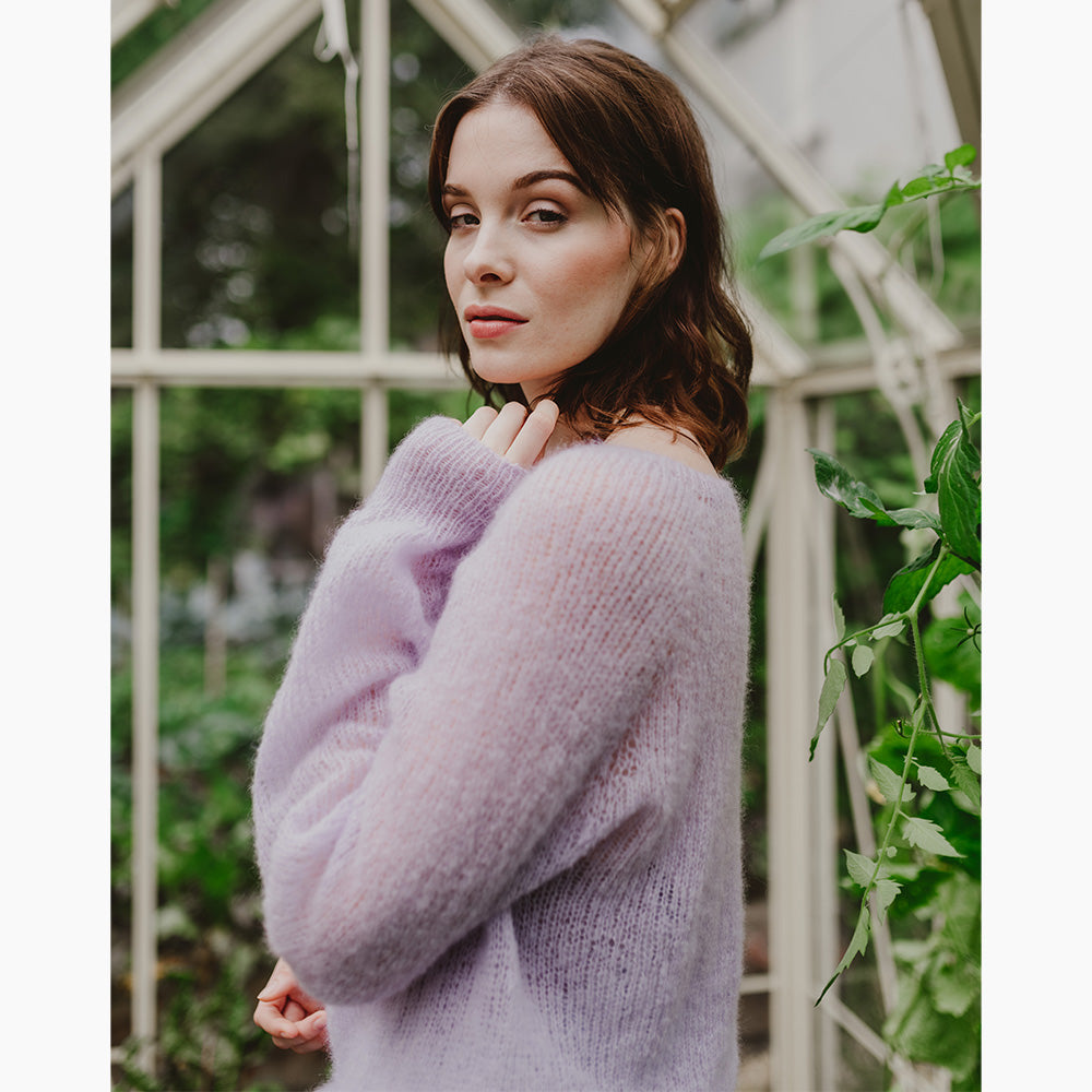 Pascuali Luela schema maglia pullover mohair raglan