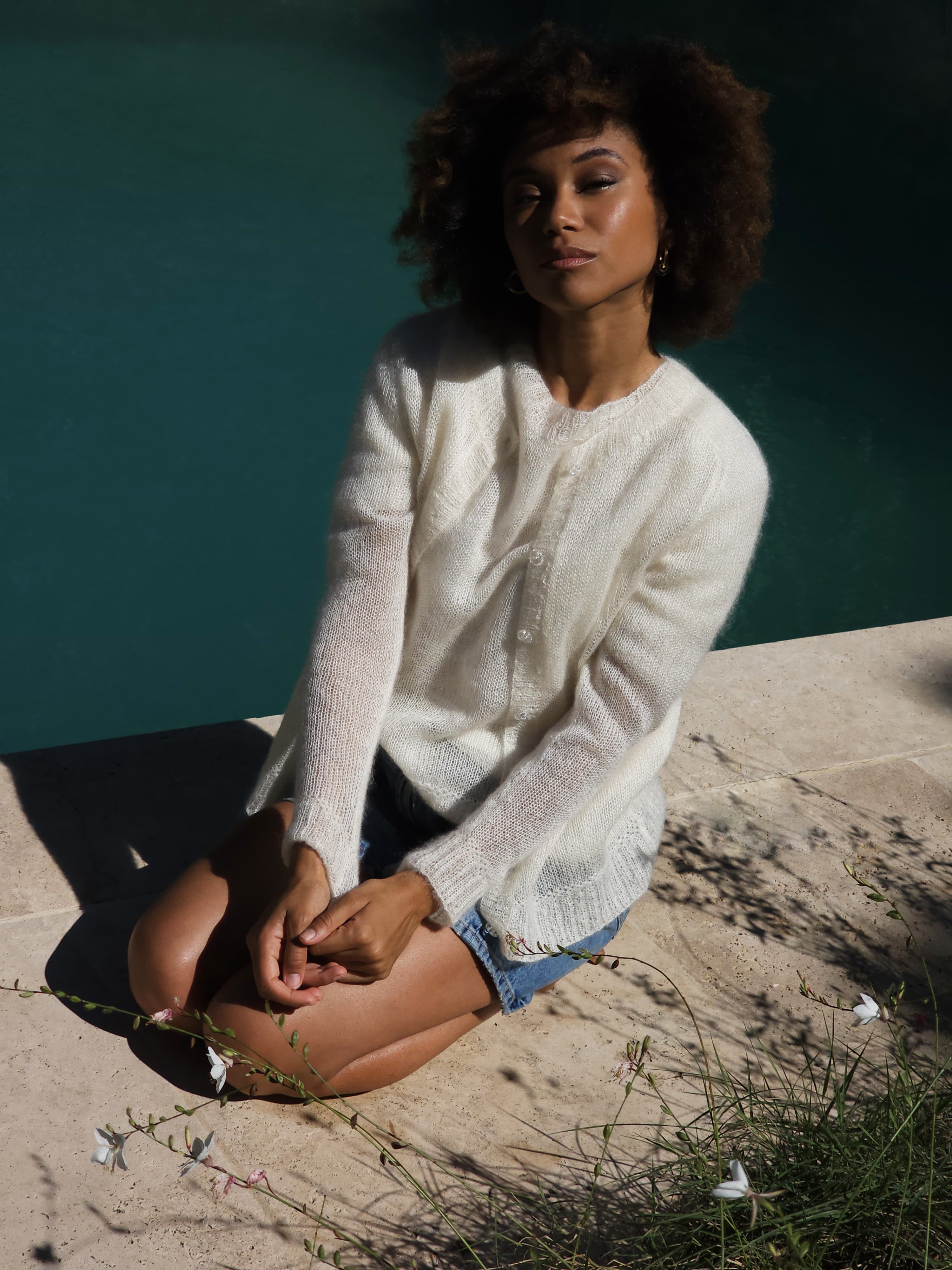 Anny Blatt Edith cardigan kit maglia mohair taglia S