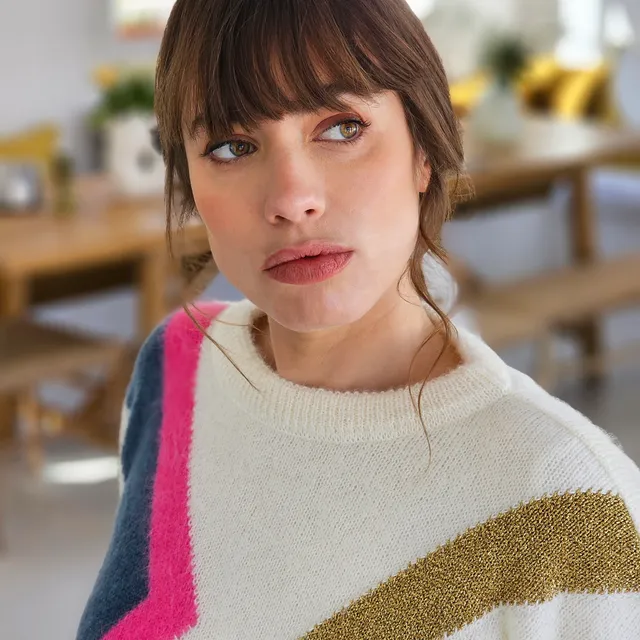 Anny Blatt Inès pullover mohair baltique oro