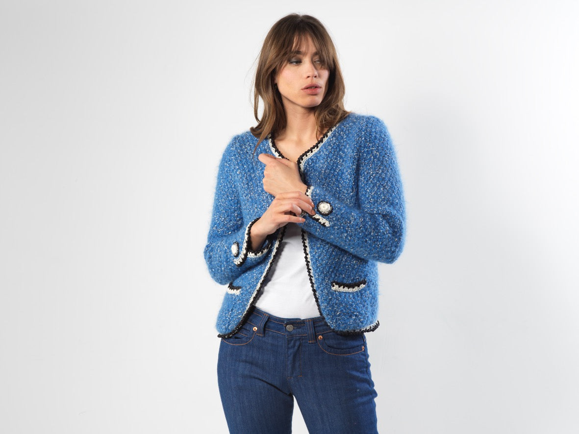 Anny Blatt Lily giacca kit maglia tweed taglia S