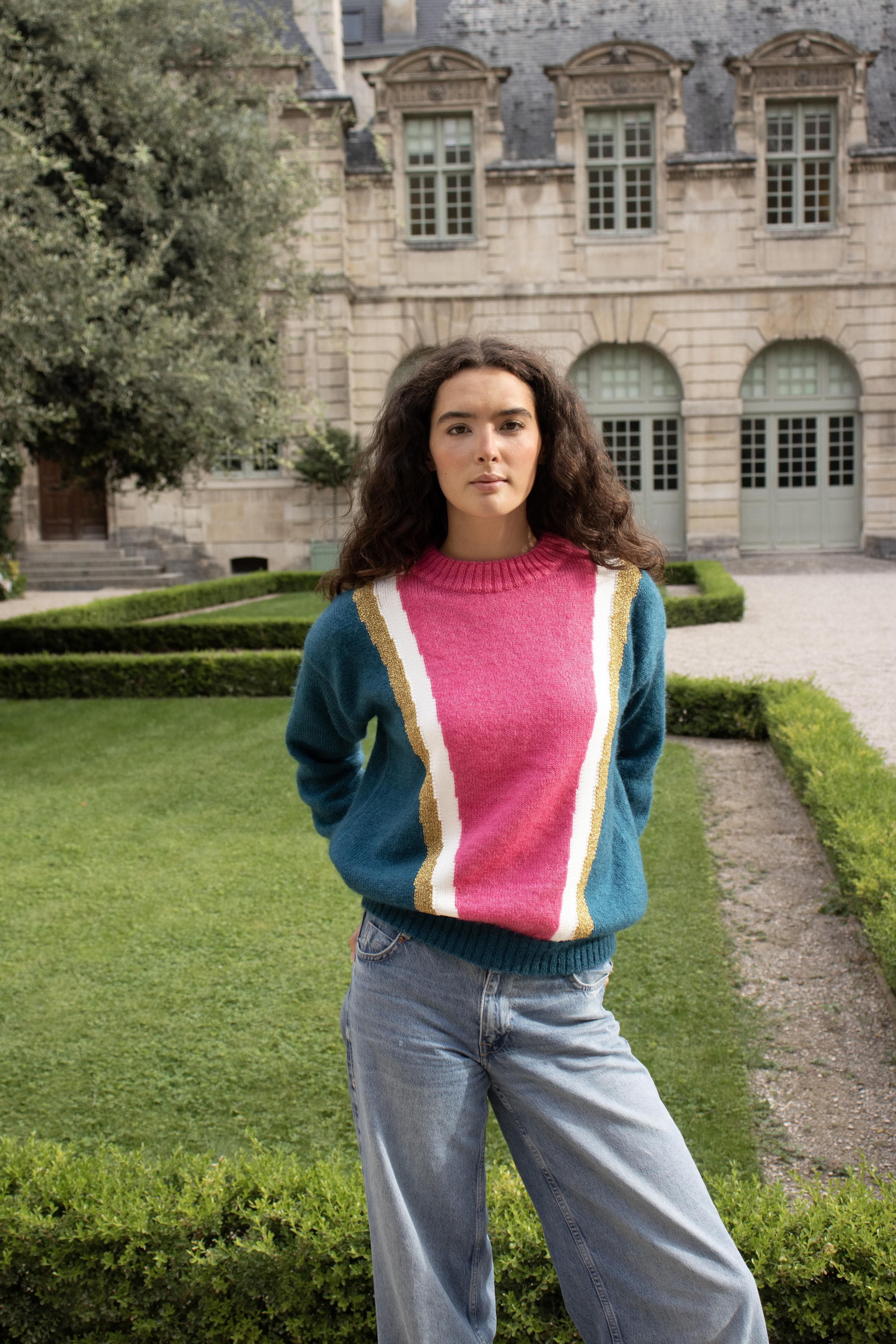 Anny Blatt Serena maglione mohair seta pacifico sorbet