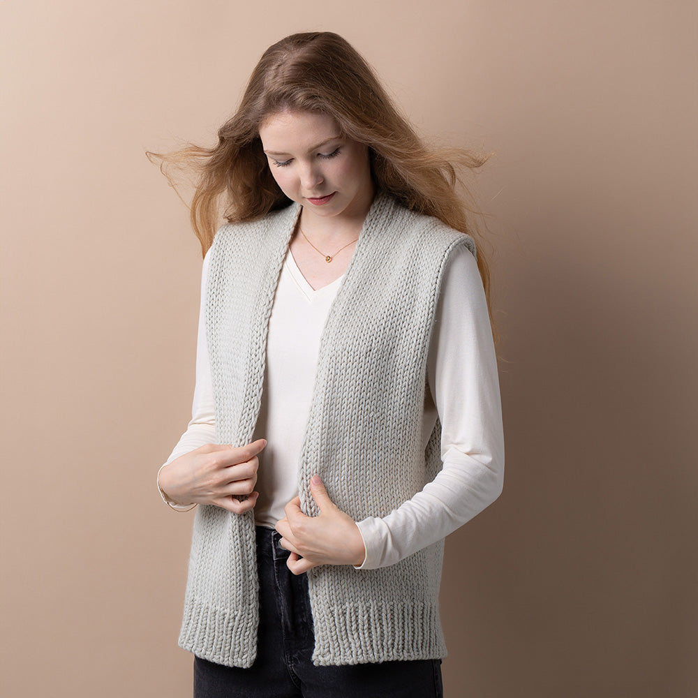Pascuali Straight Cut gilet schema maglia collo scialle