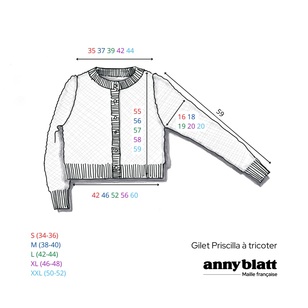 Annyblatt Priscilla cardigan kit maglia taglia S mohair