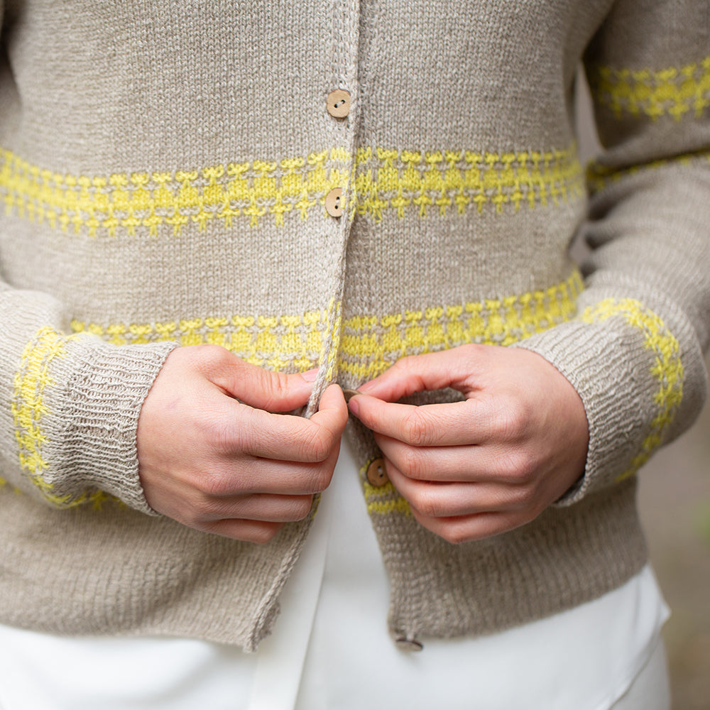 Pascuali Sunline Cardigan schema maglia lino top-down