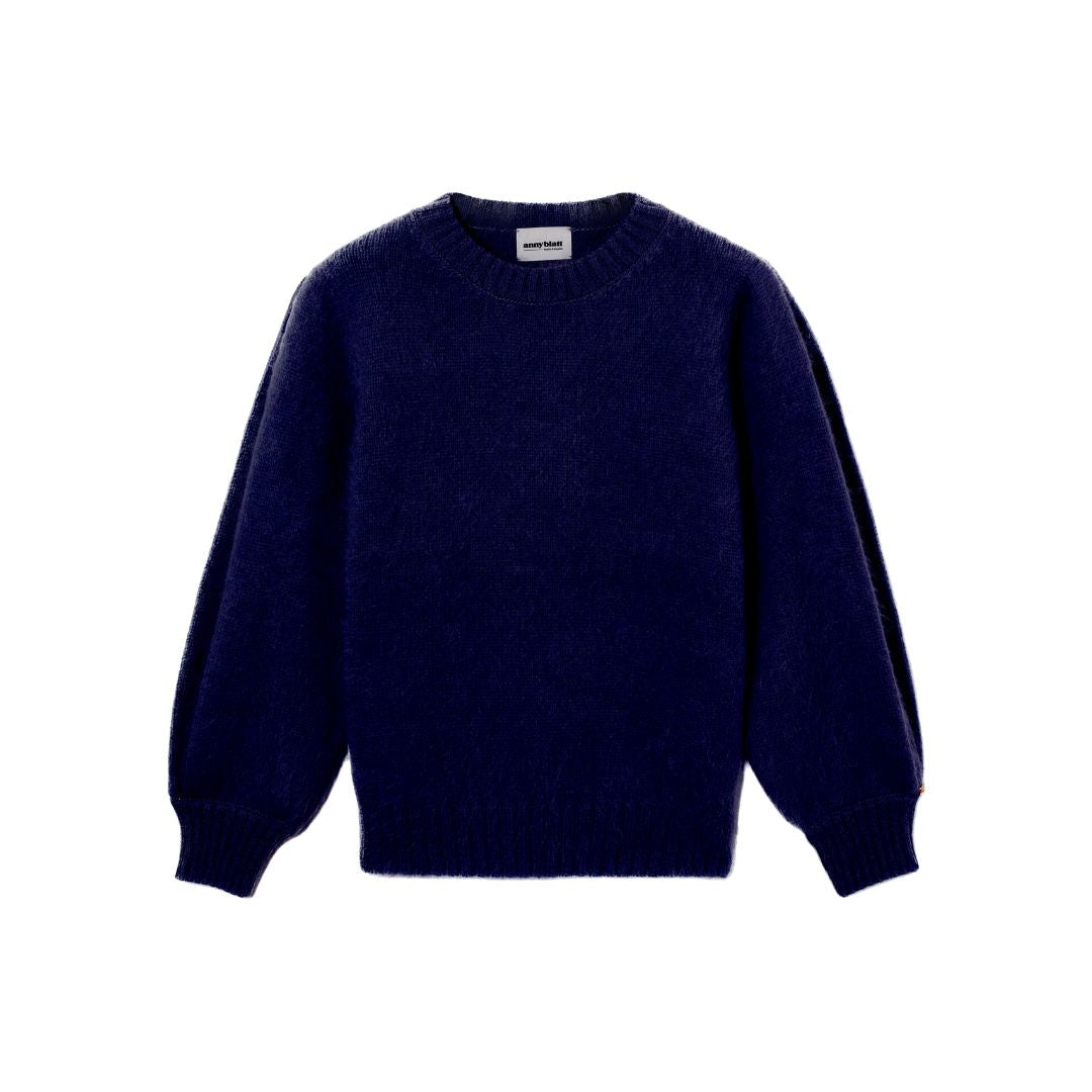 Anny Blatt Alix Maglione Angora Blu Marine Oro
