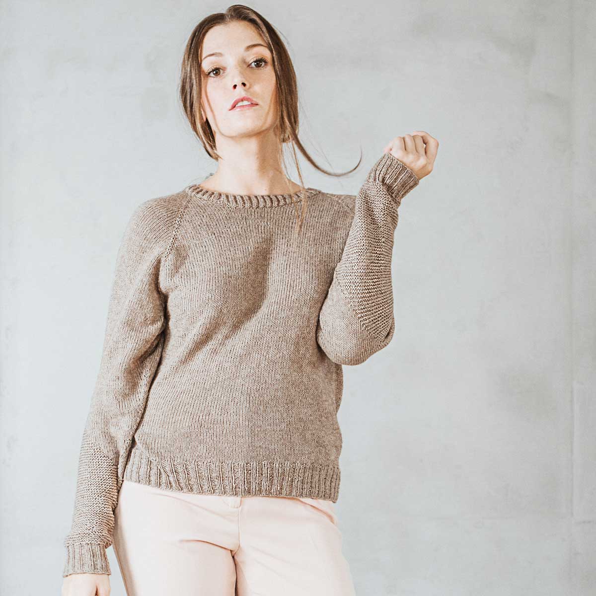 Pascuali Pullover Leonita schema maglia top-down cotone alpaca