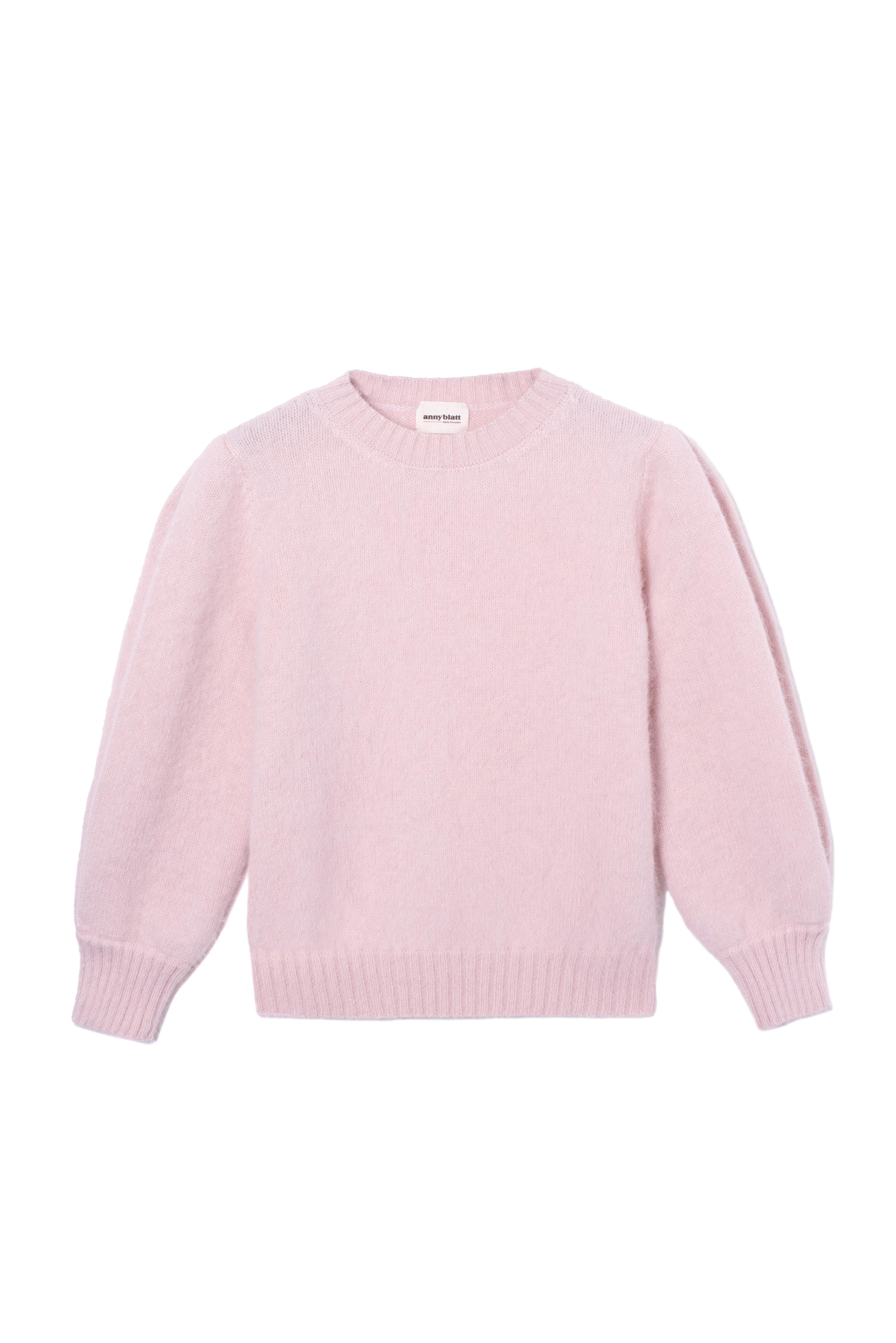 Anny Blatt Alix maglione angora rosa cipria merino