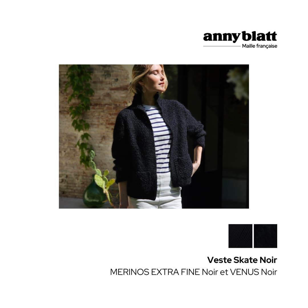 Annyblatt Skate kit giacca mohair merino nero ferri 5,5