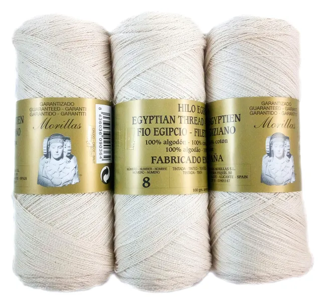 Morillas Zepelines Ne 8/2 filo di cotone ecrù 3x100g mercerizzato
