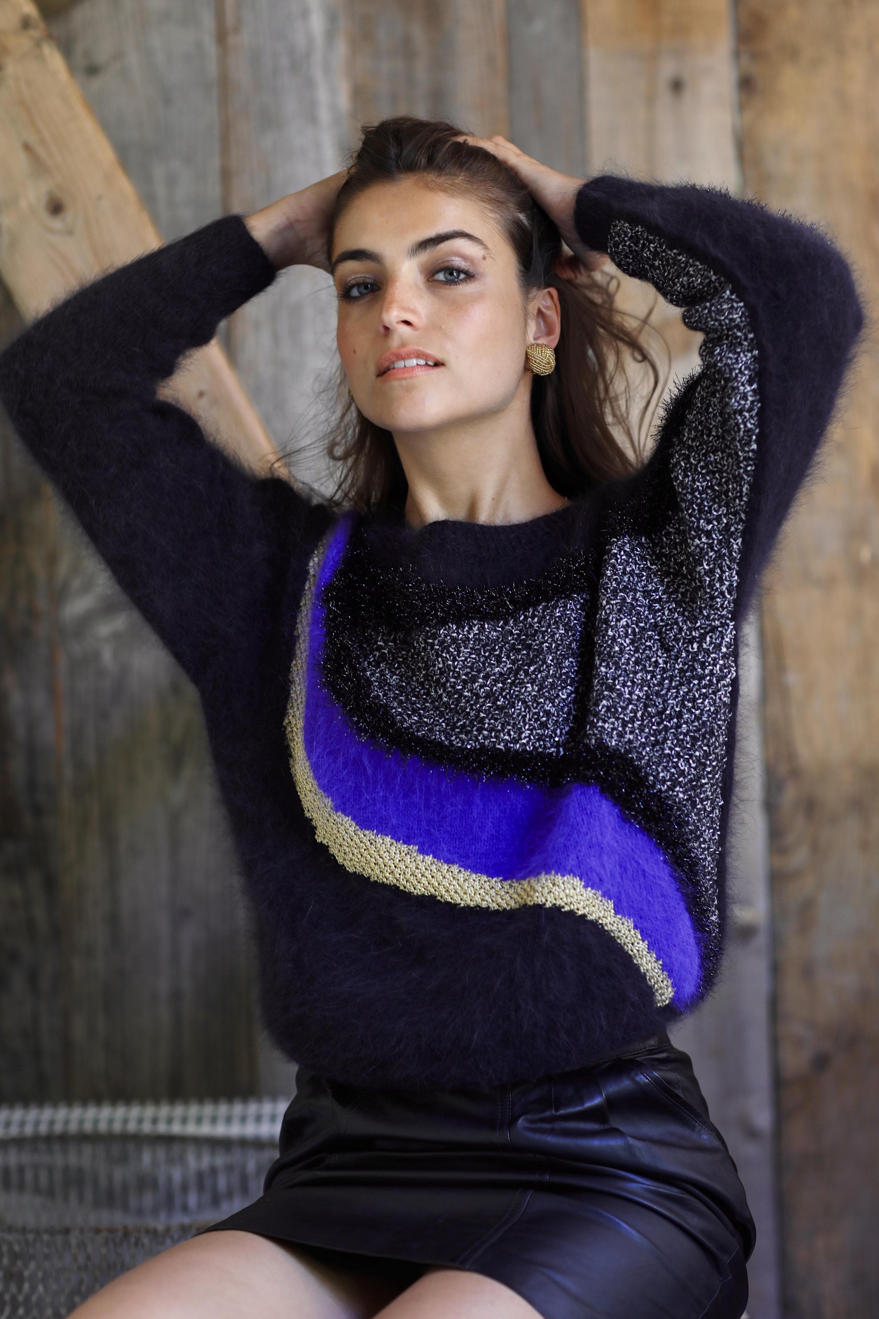 Anny Blatt Naomi pullover kit maglia angora jacquard