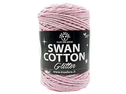 Il Filo di Arianna Swan Cotton Glitter cordino nero 01 250 g