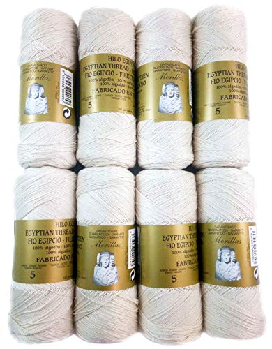 Morillas Zepelines Ne 5/2 cotone perlé ecrù 8x100 g