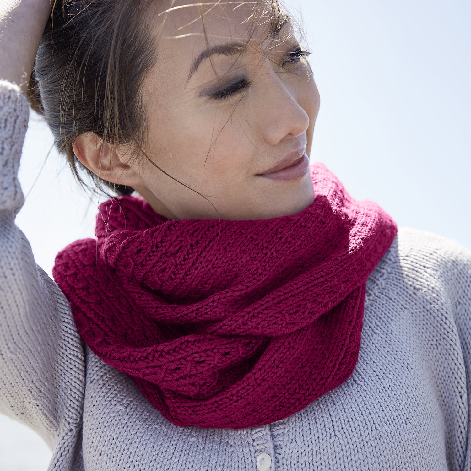 Rosy Green Wool Toco schema loop sciarpa bicolore download