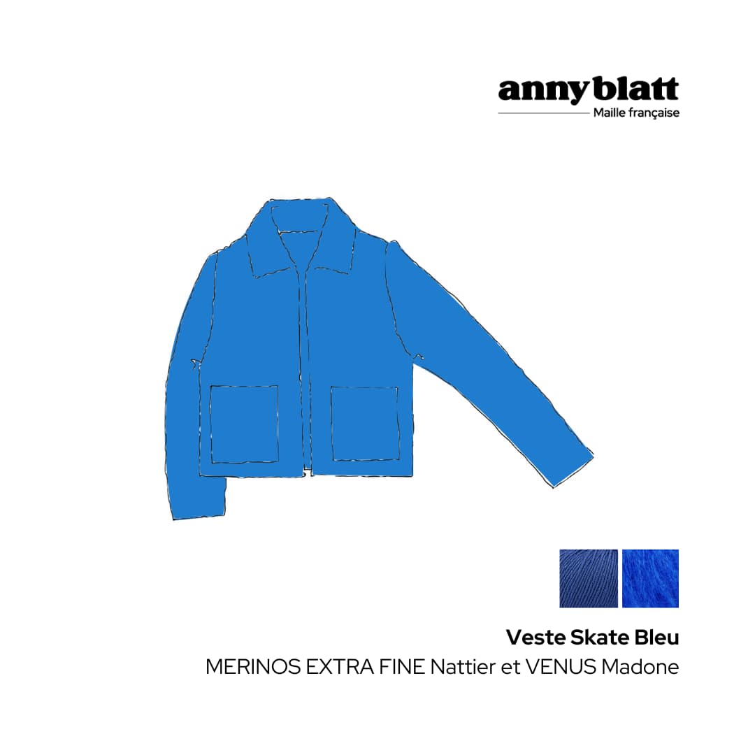 Annyblatt Skate kit giacca mohair merino nero ferri 5,5