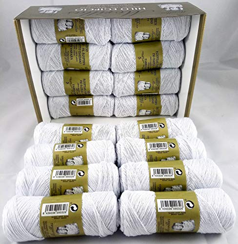 Morillas Zepelines Ne 5/2 filato cotone bianco punto blu 16 pezzi