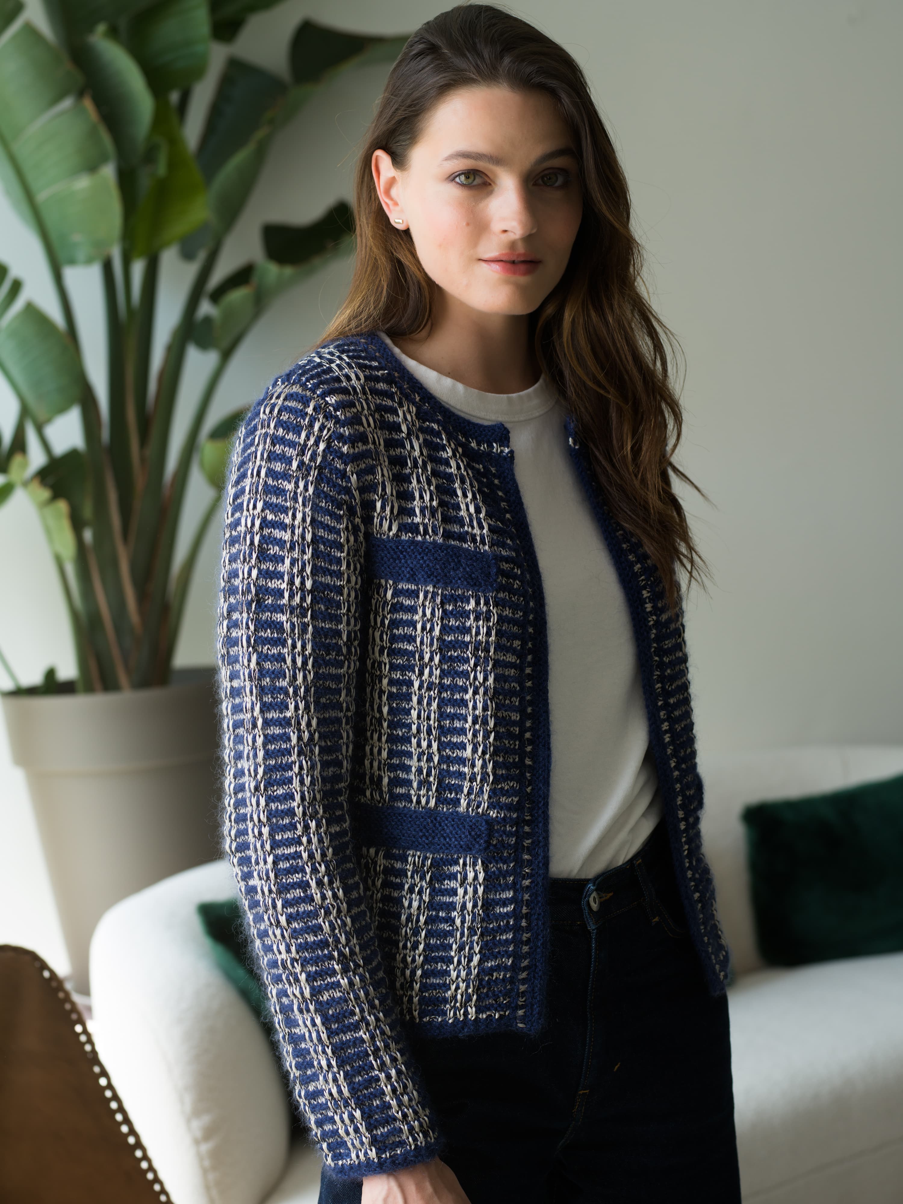 Anny Blatt Camille kit giacca tweed marine